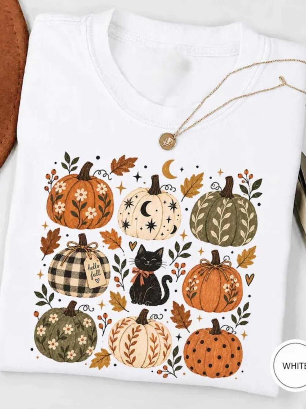Autumn Pumpkin Tee, Cute cat Shirt, Fall Shirt Gift
